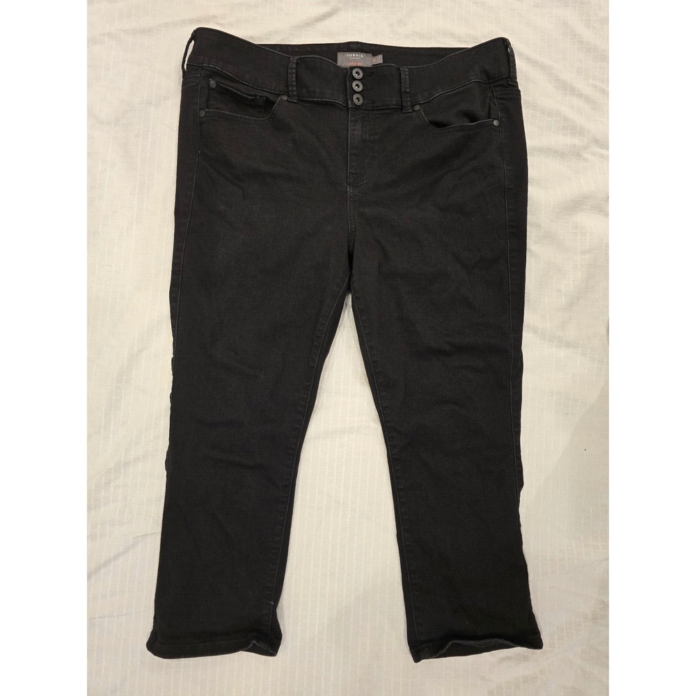 Torrid Super Soft stretch jeans: Crop‎ Jegging fit, Black wash, Women's 18  EUC